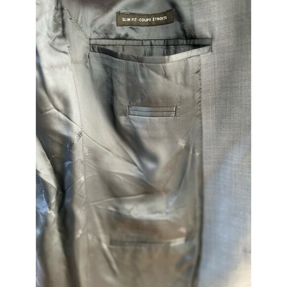 Ermenegildo Zegna x Saks Wool Steel Blue Slim fit Blazer 42L - Picture 8 of 9